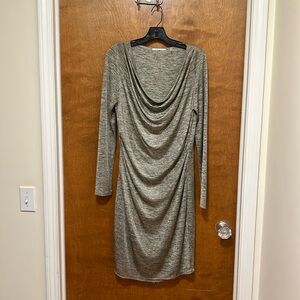 Tahari long sleeve cowl neck dress